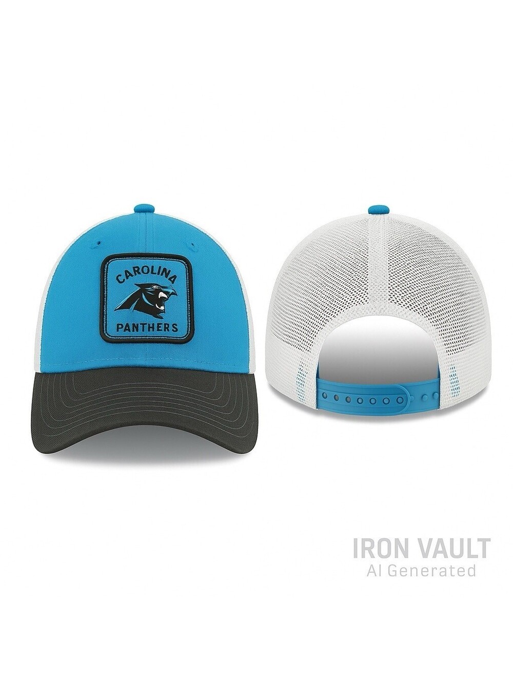 Carolina Panthers New Era 9Fifty Blue White Trucker Hat Snapback Mesh Cap